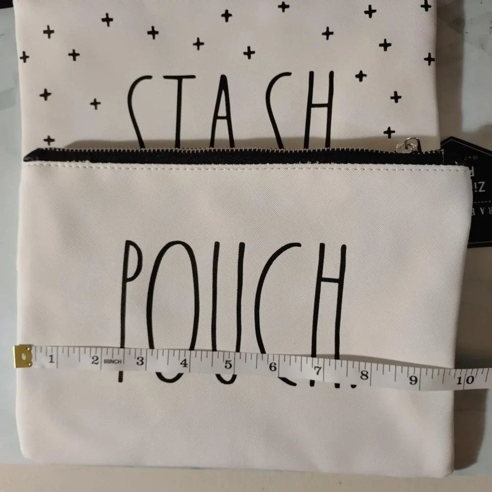RAE DUNN 2‎ zippered pouch bag set